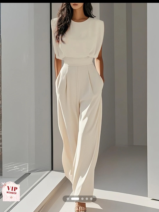 Fehaute Pants - FeHaute pale yellow wide leg sleeveless dressy jumpsuit NWT size 2 XS/S